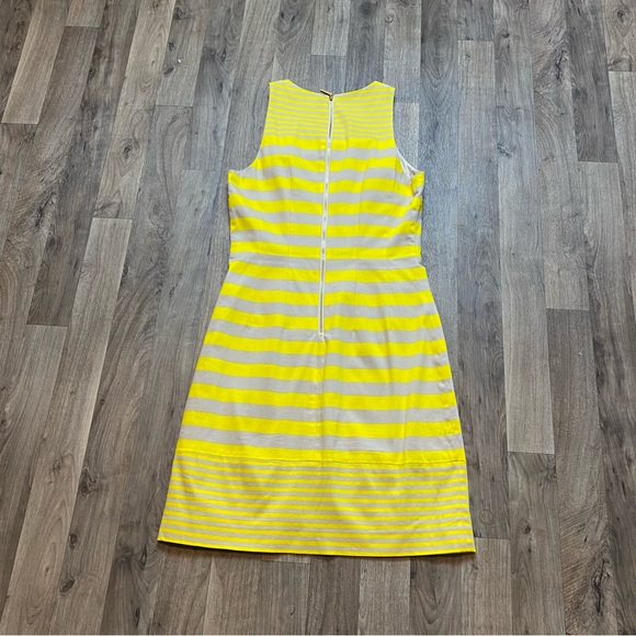 Cremieux Yellow Gray Striped Sheath Dress Size 4 - Picture 3 of 9